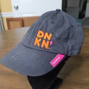 Dunkin Donuts Hat Cap Employee Strapback Crew Apparel Coffee Uniform Black